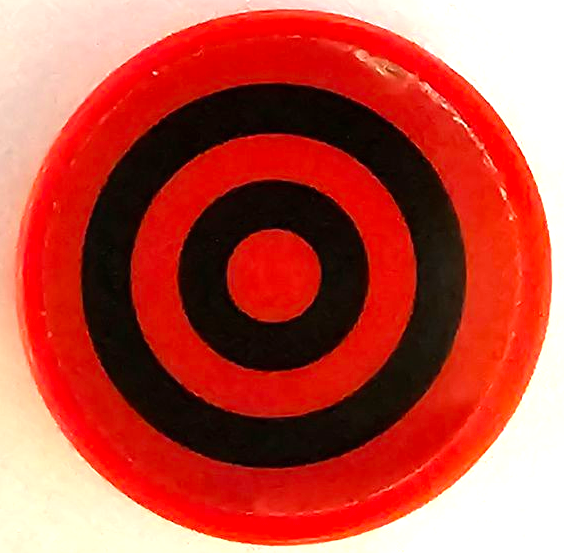 Tile, Round 2 x 2 with Bottom Stud Holder with 2 Black Concentric Circles Target Pattern (Sticker) - Set 41236
