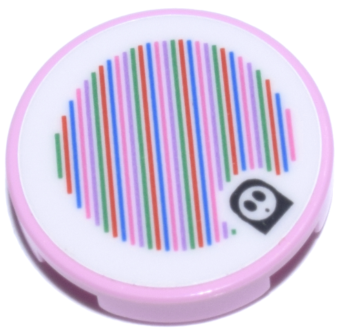 Tile, Round 2 x 2 with Bottom Stud Holder with Super Mario Scanner Code Pink Shy Guy Pattern (Sticker) - Set 71434