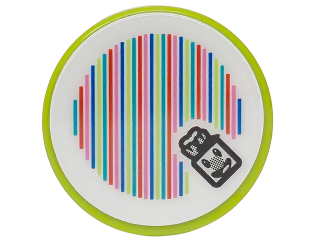 Tile, Round 2 x 2 with Bottom Stud Holder with Super Mario Scanner Code Prince Florian Pattern (Sticker) - Set 72042