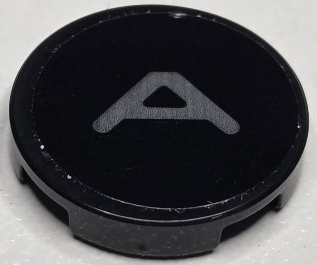 Tile, Round 2 x 2 with Bottom Stud Holder with Dark Bluish Gray Capital Letter A Pattern (Sticker) - Set 40769