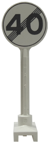 Road Sign Round with Gray End Of Maximum Speed 40 Pattern