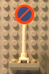 Road Sign Round with No Parking (Diagonal Upward to Right) Pattern