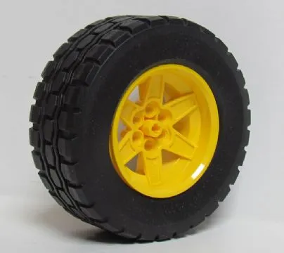 Wheel 56mm D. x 34mm Technic Racing Medium, 6 Pin Holes with Black Tire 94.3 x 38 R (15038 / 92912)