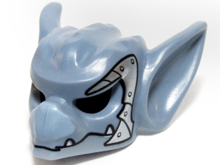 Minifigure, Headgear Mask Bat with Fangs and Silver Scaled Armor Pattern