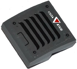 Slope, Curved 2 x 2 x 2/3 with Vents, White Alien Characters and Red Triangle Pattern (Sticker) - Set 70142