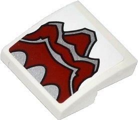 Slope, Curved 2 x 2 x 2/3 with Silver and Dark Red Paw Pattern (Sticker) - Set 70127