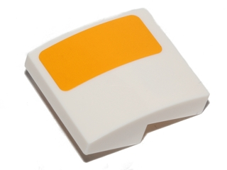 Slope, Curved 2 x 2 x 2/3 with Bright Light Orange Stripe Pattern Model Right Side (Sticker) - Set 75053