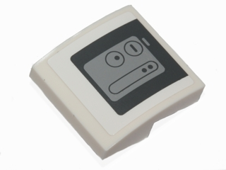 Slope, Curved 2 x 2 x 2/3 with Gray Circles, Dots and Square with Rounded Edges on White Background Pattern (Sticker) - Set 75090