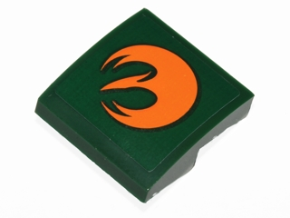 Slope, Curved 2 x 2 x 2/3 with Orange Rebels Insignia Pattern Model Left Side (Sticker) - Set 75090