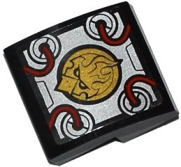 Slope, Curved 2 x 2 x 2/3 with Chima Eagle Emblem and Engine on Transparent Background Pattern (Sticker) - Set 70222