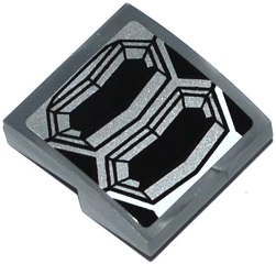 Slope, Curved 2 x 2 x 2/3 with 2 Octagonal Exhausts Pattern (Sticker) - Set 70223