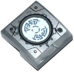 Slope, Curved 2 x 2 x 2/3 with Chima Emblem and Dark Bluish Gray Worn Pattern (Sticker) - Set 70223