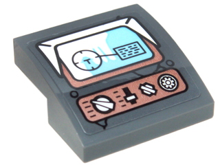 Slope, Curved 2 x 2 x 2/3 with Target Display, White Switches and Buttons on Copper Plating Pattern (Sticker) - Set 70226