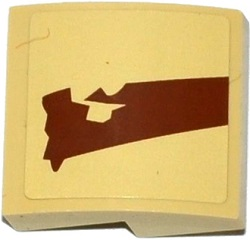 Slope, Curved 2 x 2 x 2/3 with SW Wookiee Gunship Pattern 2 Model Left Side (Sticker) - Set 75084