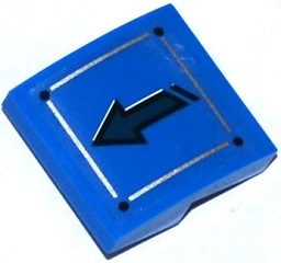 Slope, Curved 2 x 2 x 2/3 with Worn Dark Blue Arrow, Silver Lines and Black Rivets Pattern (Sticker) - Set 75919