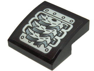 Slope, Curved 2 x 2 x 2/3 with Silver Saw Blades and Rivets Pattern (Sticker) - Set 70724