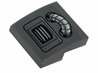 Slope, Curved 2 x 2 x 2/3 with Vent Grille and Pipe Pattern (Sticker) - Set 75138