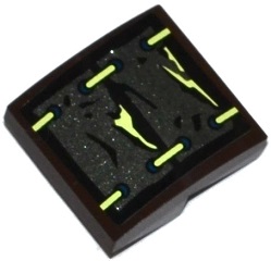 Slope, Curved 2 x 2 x 2/3 with 2 Armor Plates with Yellowish Green Laces and Stains Pattern (Sticker) - Set 70737
