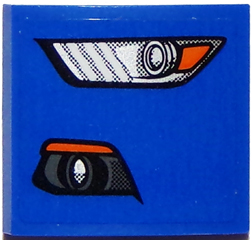 Slope, Curved 2 x 2 x 2/3 with Ford Mustang Headlight / Fog Light Pattern Model Left Side (Sticker) - Set 75871