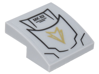 Slope, Curved 2 x 2 x 2/3 with Black Lines, 'MK 82' and Gold Arrow Pattern (Sticker) - Set 76050