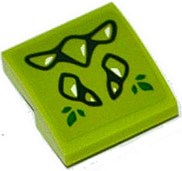 Slope, Curved 2 x 2 x 2/3 with Lime Geometric Dragon Scales Pattern (Sticker) - Set 41176