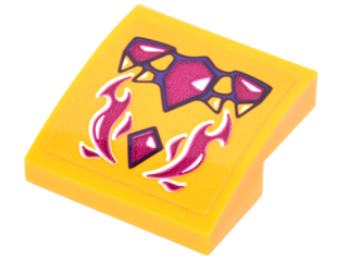 Slope, Curved 2 x 2 x 2/3 with Magenta Geometric Dragon Scales and Swirls Pattern (Sticker) - Set 41175
