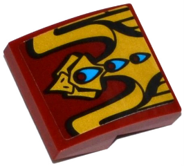 Slope, Curved 2 x 2 x 2/3 with Gold Bird with 3 Red and Blue Feathers Pattern (Sticker) - Set 70600