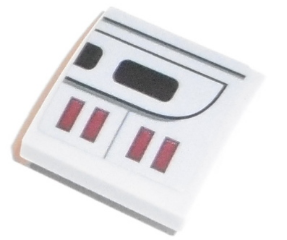 Slope, Curved 2 x 2 x 2/3 with Black and Dark Red Rectangles and Black Lines Pattern (Sticker) - Set 75140