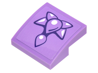 Slope, Curved 2 x 2 x 2/3 with Medium Lavender and White Geometric Dragon Scales Pattern (Sticker) - Set 41178