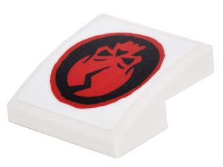 Slope, Curved 2 x 2 x 2/3 with Red Cracked Skull in Black Circle Pattern (Sticker) - Set 70592