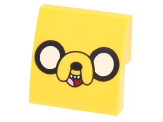 Slope, Curved 2 x 2 x 2/3 with Jake the Dog Face Pattern
