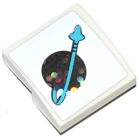 Slope, Curved 2 x 2 x 2/3 with Classic Space Logo with Medium Azure Arrow Pattern (Sticker) - Set 41128