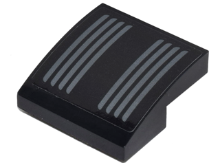 Slope, Curved 2 x 2 x 2/3 with Dark Bluish Gray Vents Facing Left Pattern (Sticker) - Set 70911