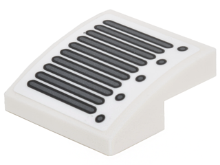 Slope, Curved 2 x 2 x 2/3 with Dark Bluish Gray Vents and Circles Pattern Model Right Side (Sticker) - Set 70911