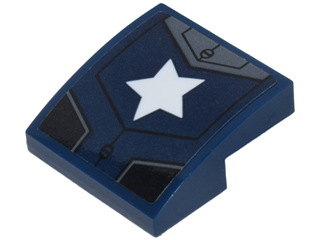 Slope, Curved 2 x 2 x 2/3 with Black and Silver Armor Plates and White Star Pattern (Sticker) - Set 76077