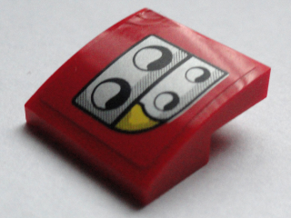 Slope, Curved 2 x 2 x 2/3 with Headlights Pattern Model Right Side (Sticker) - Set 75913