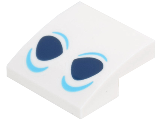 Slope, Curved 2 x 2 x 2/3 with 2 Dark Blue Eyes with Medium Azure Lids (Marshmallow) Pattern