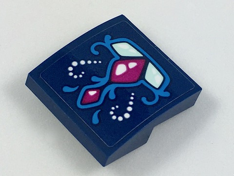 Slope, Curved 2 x 2 x 2/3 with Dragon Front Foot Pattern (Sticker) - Set 41187