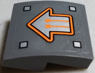 Slope, Curved 2 x 2 x 2/3 with Orange Circuitry in Silver Arrow Pattern (Sticker) - Set 70317