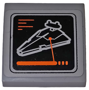 Slope, Curved 2 x 2 x 2/3 with SW Monitor Showing Imperial Star Destroyer Pattern (Sticker) - Set 75098