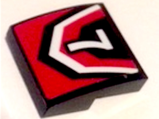 Slope, Curved 2 x 2 x 2/3 with White Number 7 and Red, White and Black Pattern (Sticker) - Set 60148