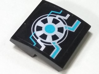 Slope, Curved 2 x 2 x 2/3 with Silver and Medium Azure Transformer Pattern (Sticker) - Set 70165