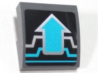 Slope, Curved 2 x 2 x 2/3 with Silver and Medium Azure Circuitry and Arrow Pattern (Sticker) - Set 70165