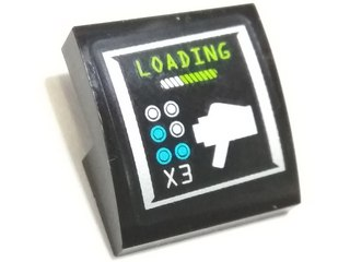 Slope, Curved 2 x 2 x 2/3 with Stud Shooter and 'LOADING' Pattern (Sticker) - Set 70165