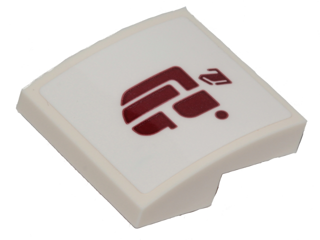 Slope, Curved 2 x 2 x 2/3 with Dark Red Alien Symbol SW Ubrikkian 9000 Insignia Pattern (Sticker) - Sets 75205 / 75290