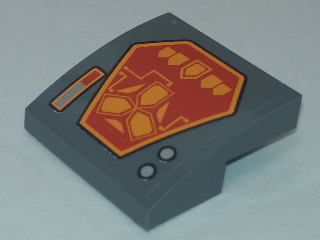 Slope, Curved 2 x 2 x 2/3 with Orange Nexo Shields Pattern (Sticker) - Set 70348