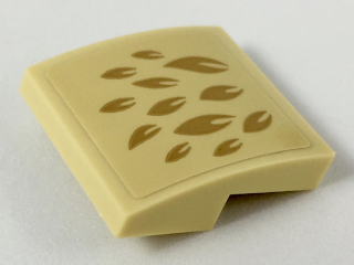 Slope, Curved 2 x 2 x 2/3 with Gold Feathers Pattern Model Back (Sticker) - Set 75952