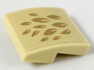 Slope, Curved 2 x 2 x 2/3 with Gold Feathers Pattern Model Front (Sticker) - Set 75952