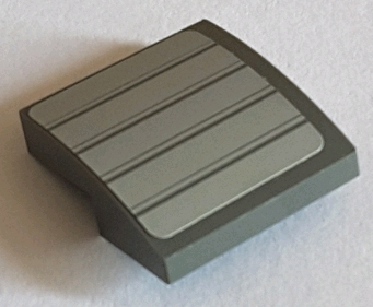 Slope, Curved 2 x 2 x 2/3 with Dark Bluish Gray Lines on Light Bluish Gray Background Pattern (Sticker) - Set 75060