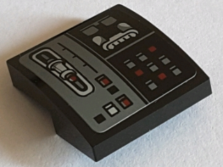 Slope, Curved 2 x 2 x 2/3 with Control Panel Pattern Model Right Side (Sticker) - Set 75060